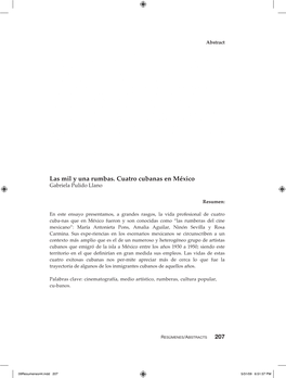 Las Mil Y Una Rumbas. Cuatro Cubanas En México Gabriela Pulido Llano