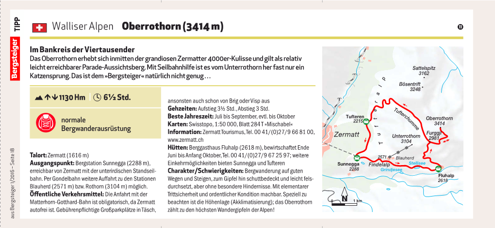 Walliser Alpen Oberrothorn (3414 M)