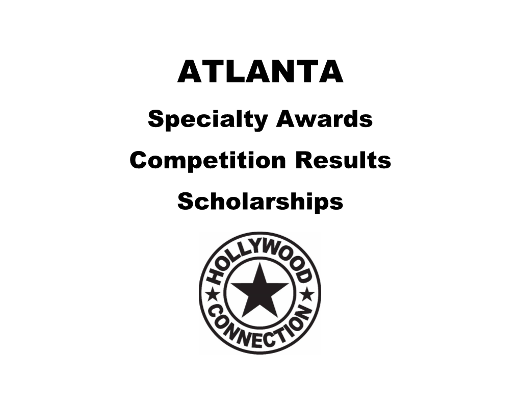 ATLANTA Specialty Awards Competition Results Scholarships