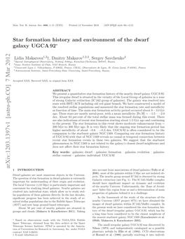 Star Formation History and Environment of the Dwarf Galaxy