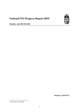 National ITS Progress Report 2014