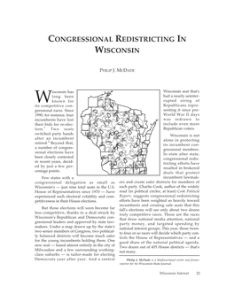Congressional Redistricting in Wisconsin