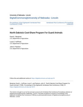 North Dakota's Cost-Share Program for Guard Animals