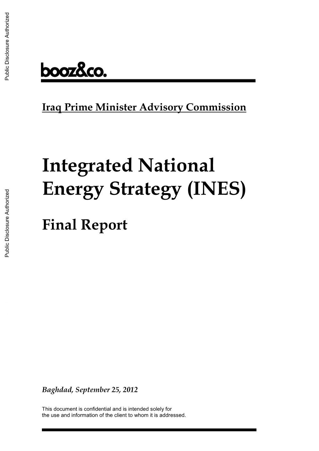 Integrated National Energy Strategy (INES)