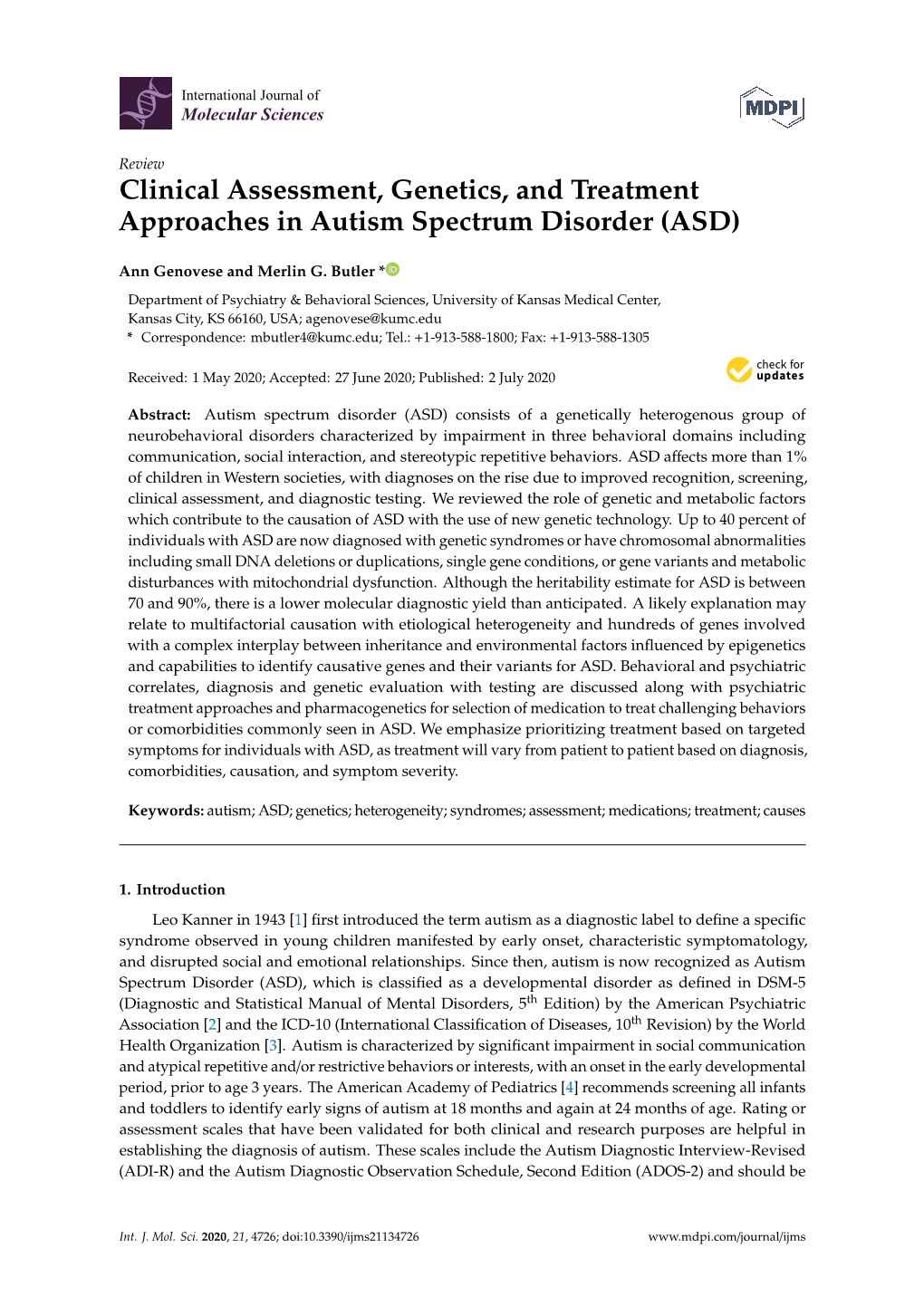 Clinical Assessment, Genetics, And Treatment Approaches In Autism ...