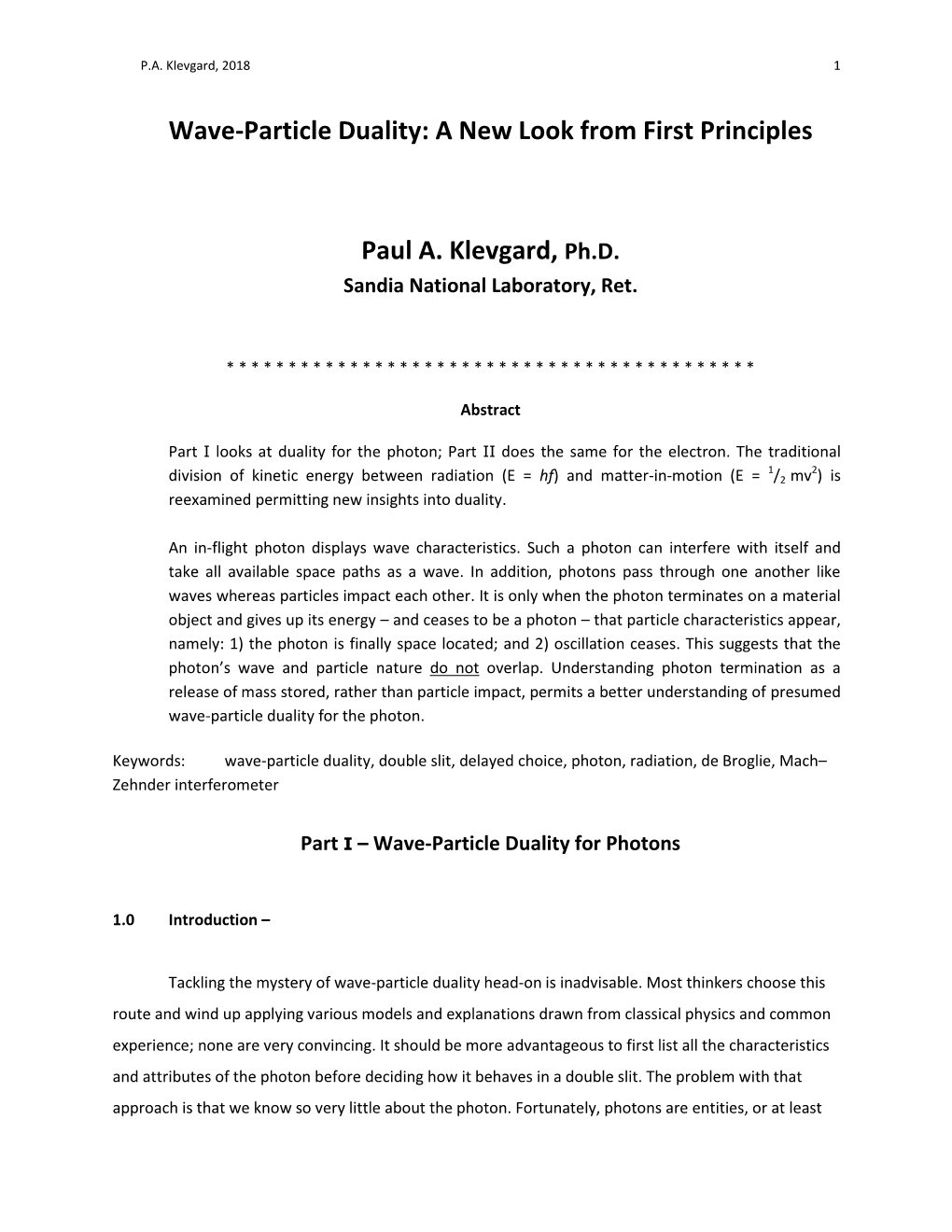 Wave-Particle Duality: a New Look from First Principles