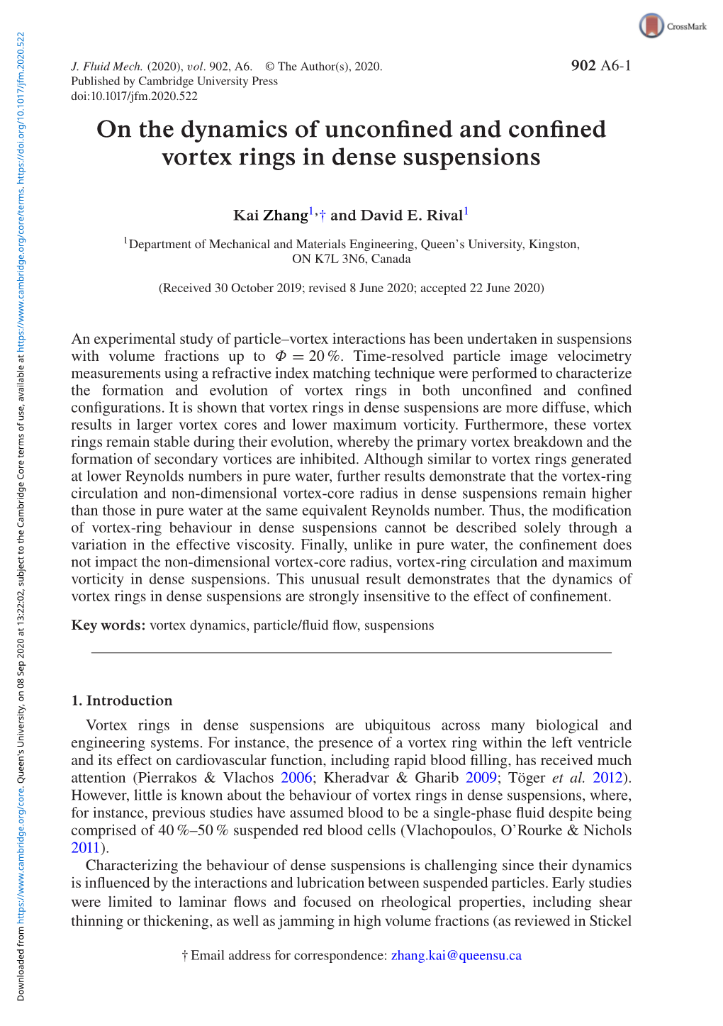 On the Dynamics of Unconfined and Confined Vortex Rings in Dense