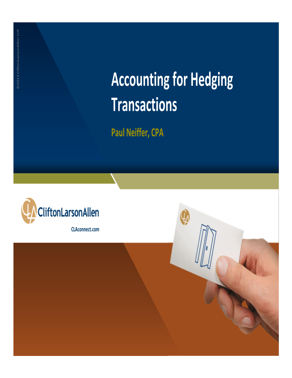 Accounting for Hedging Transactions