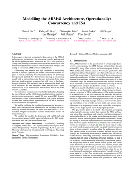 Modelling the Armv8 Architecture, Operationally: Concurrency and ISA