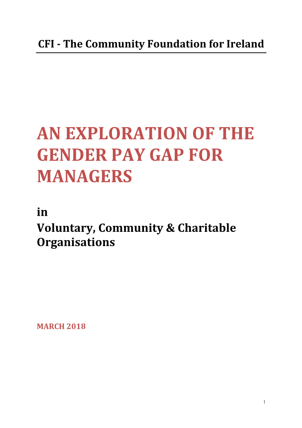 GENDER PAY GAP for MANAGERS in Voluntary, Community & Charitable Organisations