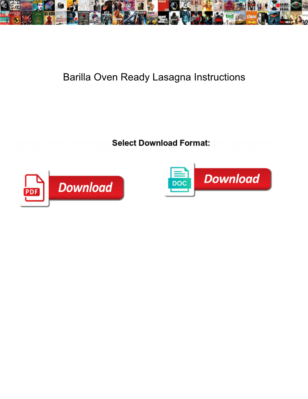 Barilla Oven Ready Lasagna Instructions