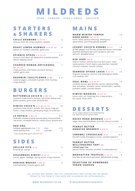 Mains Desserts Sides Burgers Starters & Sharers