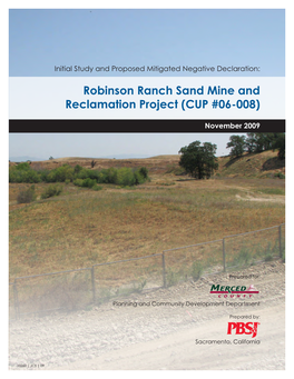 Robinson Ranch Sand Mine and Reclamation Project (CUP #06-008)