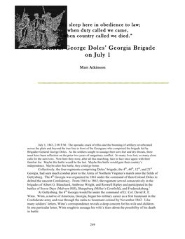 General George Doles' Georgia Brigade on July 1