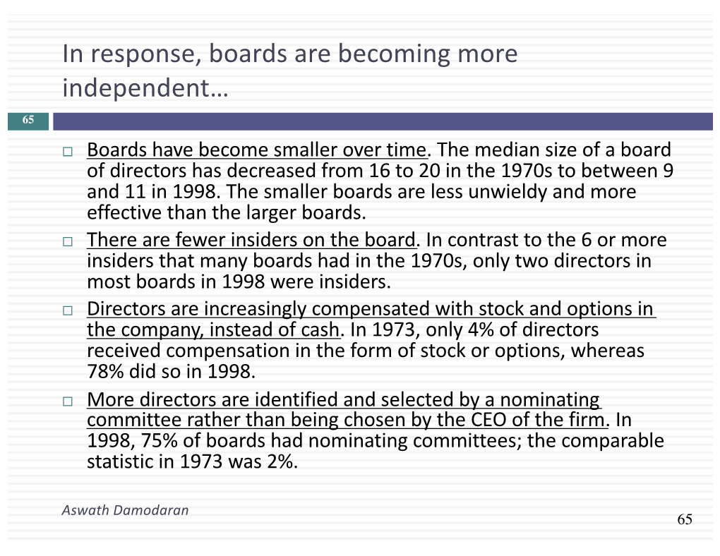 Aswath Damodaran 65 Disney: Eisner’S Rise & Fall from Grace