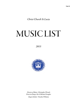 2015 Music List