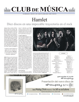 Hamlet Diez Discos En Una Impecable Trayectoria En El Rock