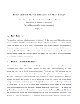 Science of Indian Musical Instruments and Music Therapy
