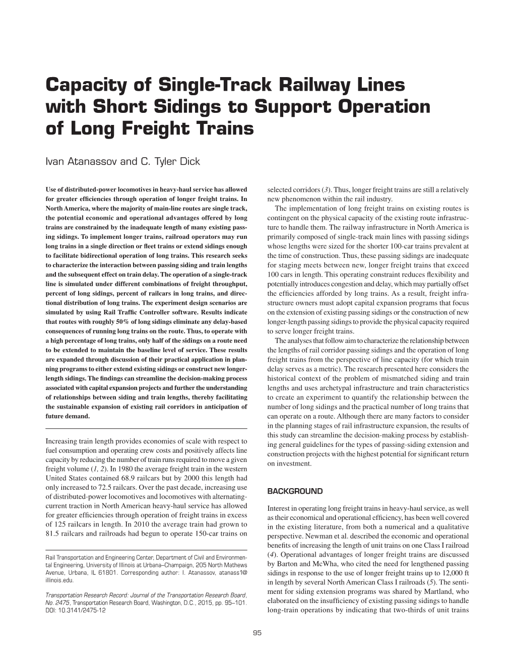 Capacity of Single-Track Railway Lines with Short Sidings to Support Operation of Long Freight Trains