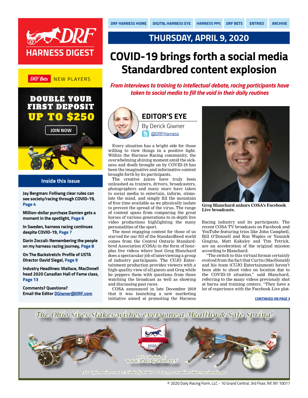 COVID-19 Brings Forth a Social Media Standardbred Content Explosion