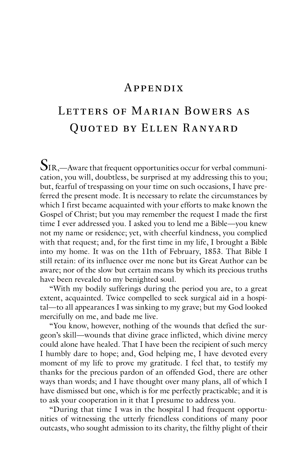Appendix Letters of Marian Bowers As Quoted by Ellen Ranyard