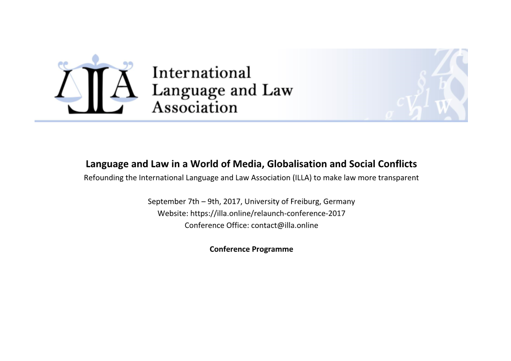 Language and Law in a World of Media, Globalisation and Social