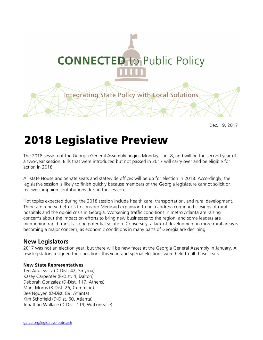 2018 Legislative Preview