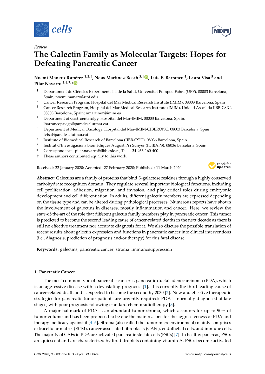 The Galectin Family As Molecular Targets: Hopes for Defeating Pancreatic Cancer