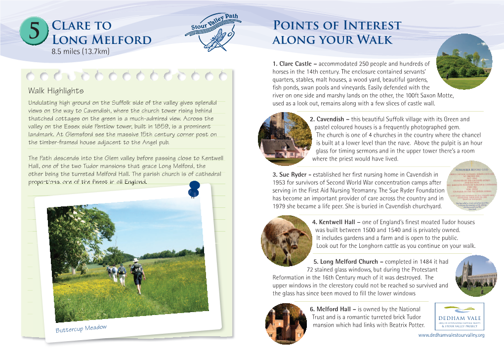 Clare to Long Melford Points of Interest Along Your Walk