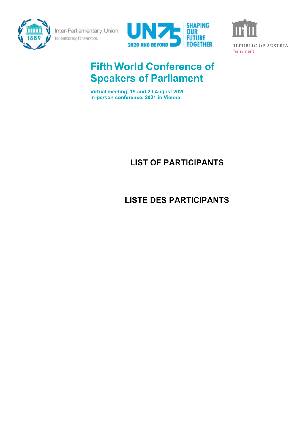 Fifthworld Conference of Speakers of Parliament