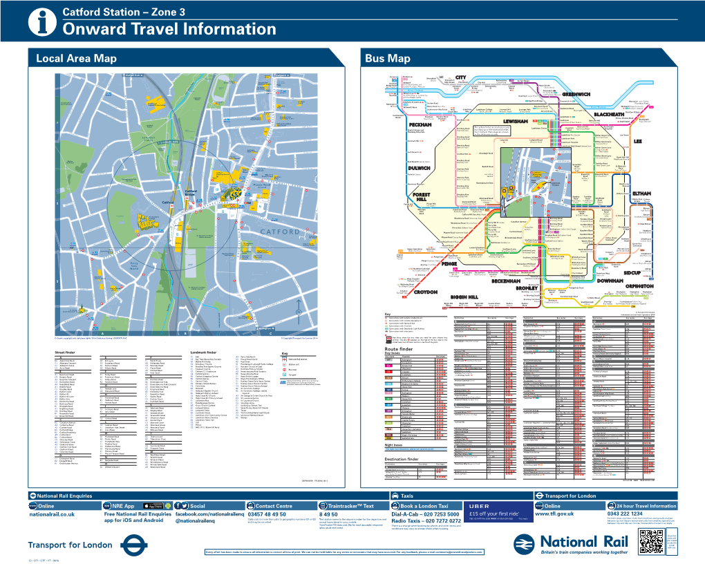 Catford Station – Zone 3 I Onward Travel Information Local Area Map Bus Map