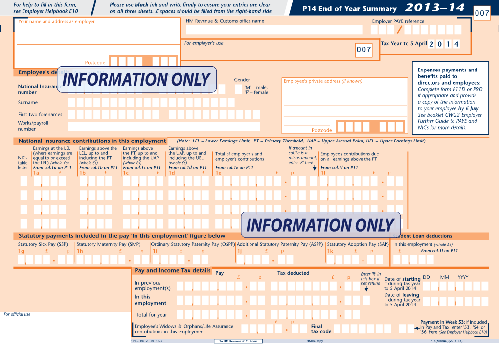 P14/P60 (Manual) (2013-14)