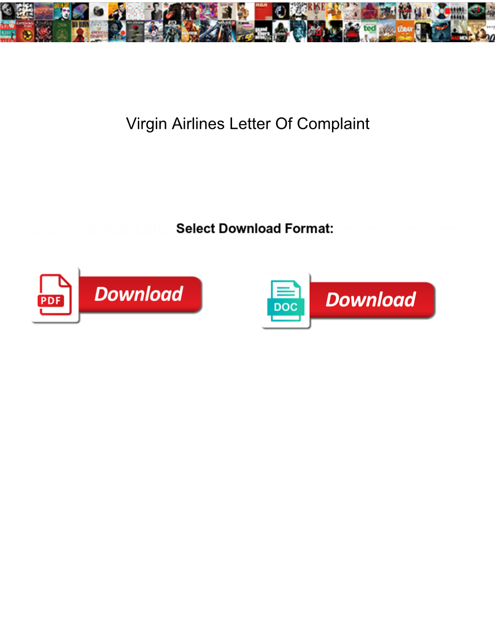 Virgin Airlines Letter of Complaint