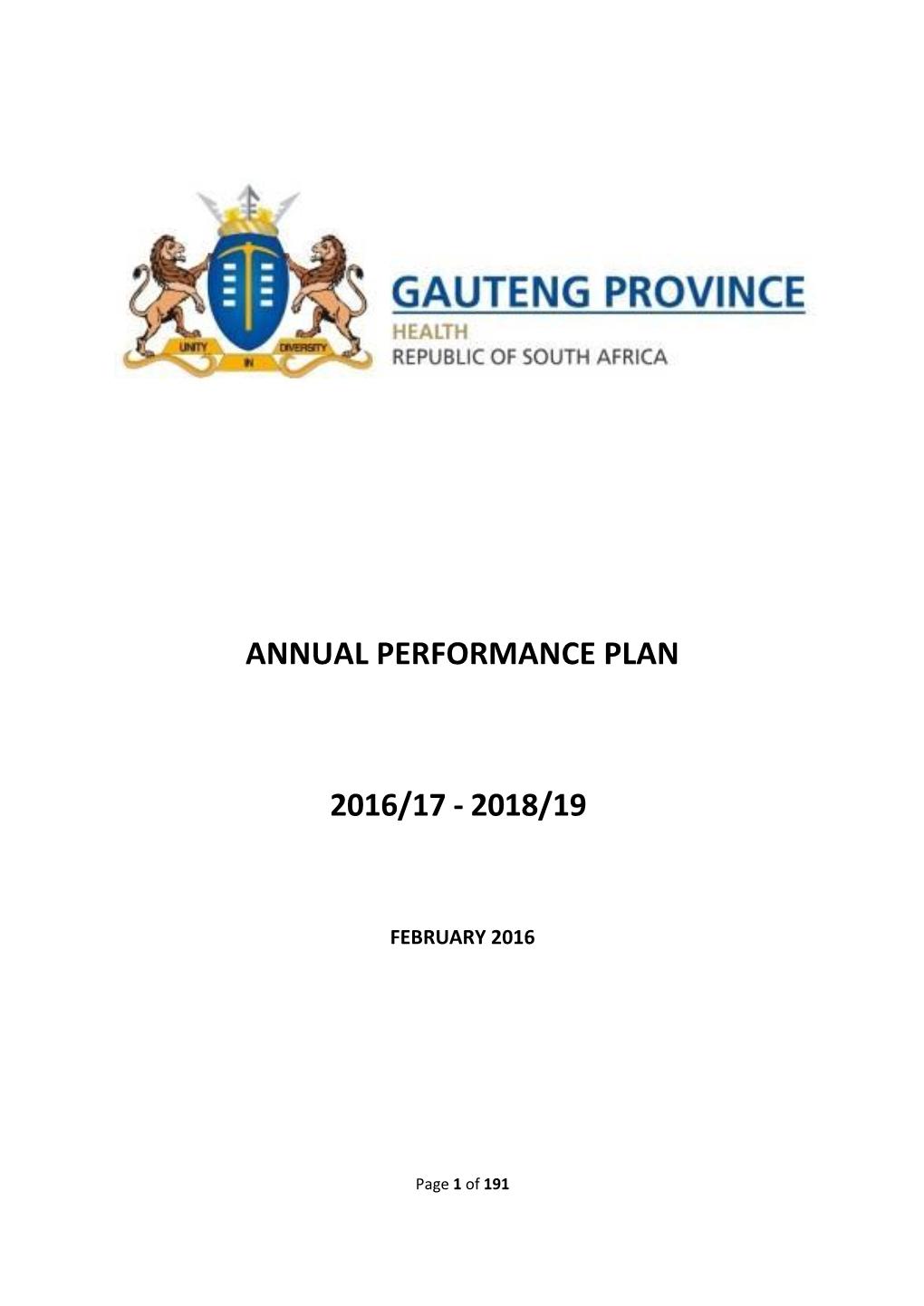 Annual Performance Plan 2016/17
