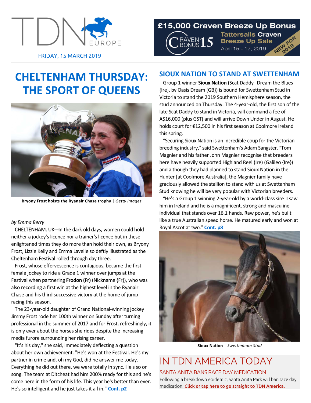 Cheltenham Thursday: the Sport of Queens