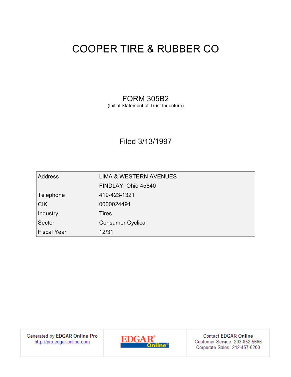 Cooper Tire & Rubber Co