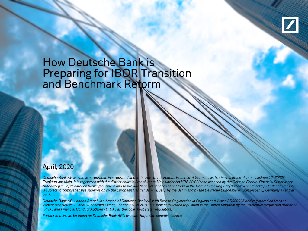 How Deutsche Bank Is Preparing for IBOR Transition and Benchmark