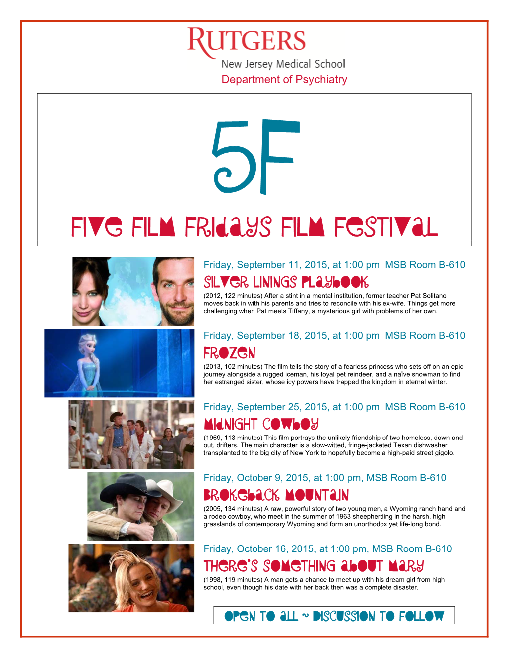 Five Film Fridays Film Festival