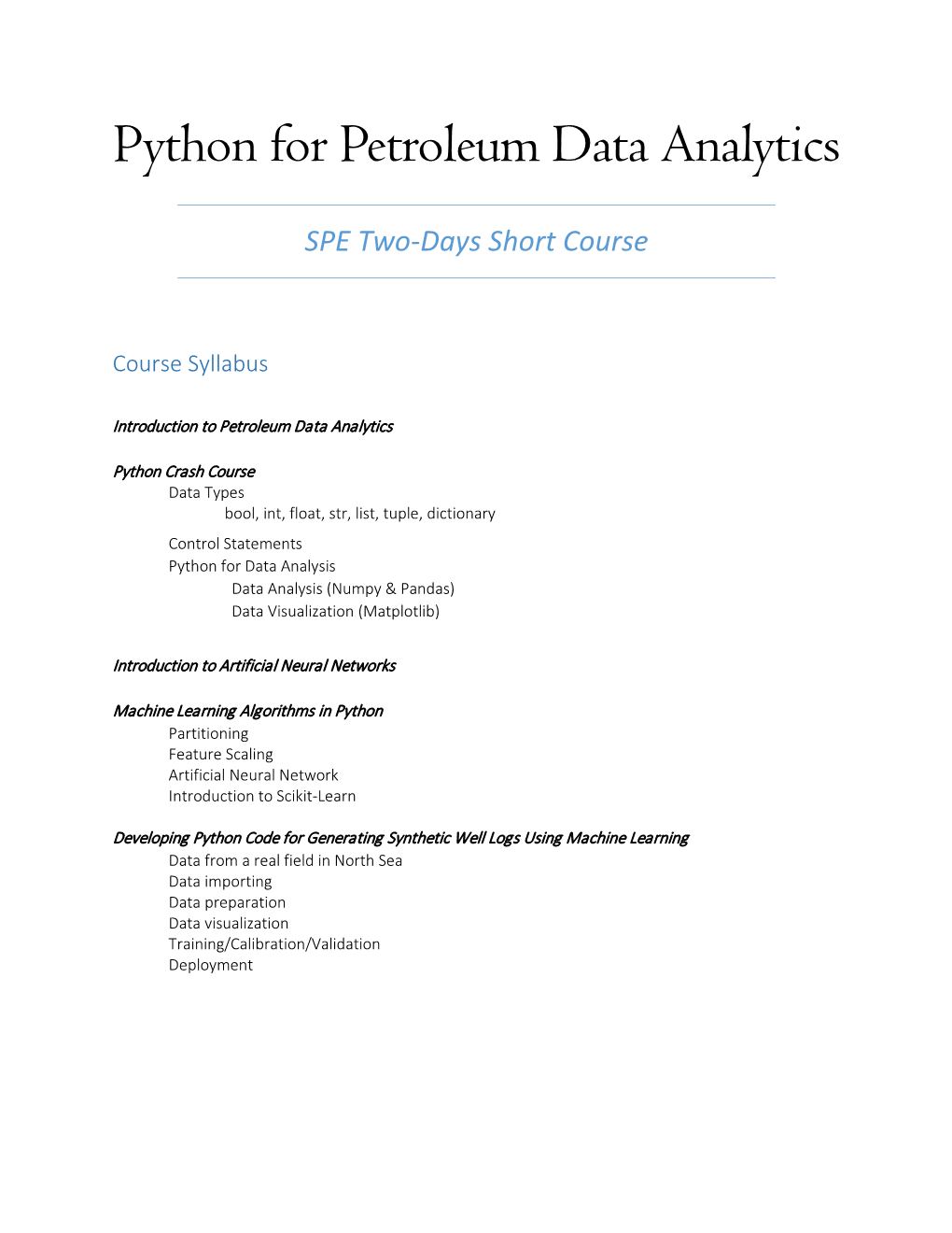 Python for Petroleum Data Analytics