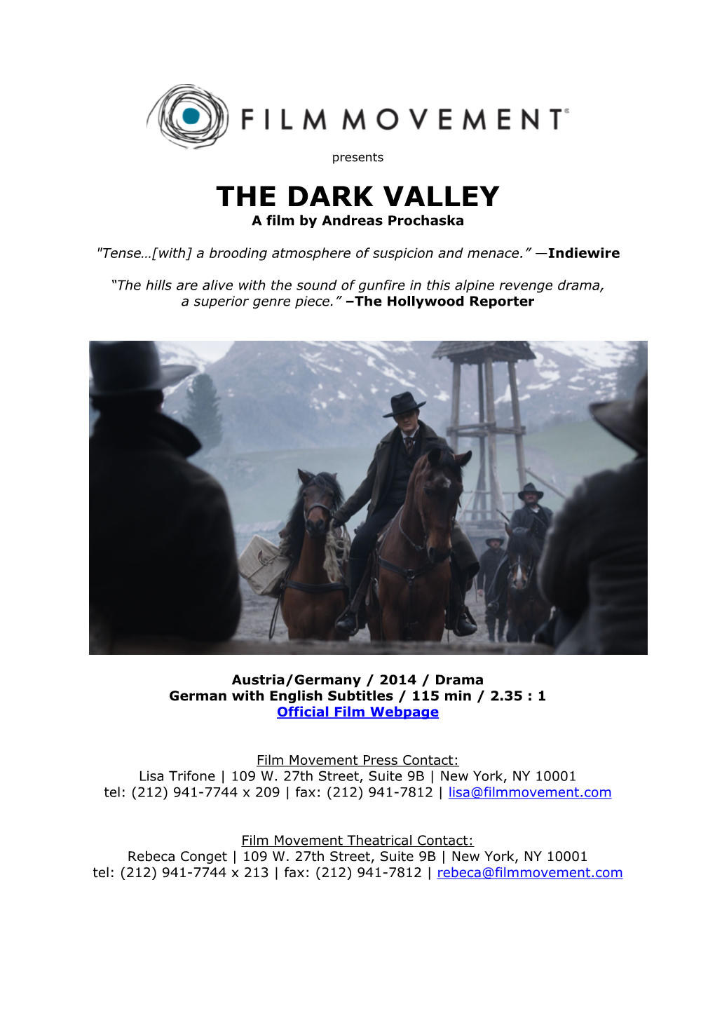 THE DARK VALLEY a Film by Andreas Prochaska