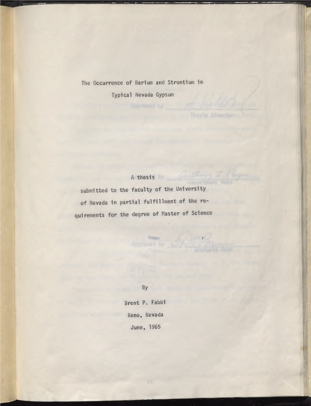 The Occurrence of Barium and Strontium In