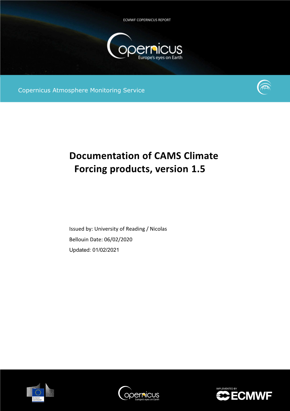 Documentation of CAMS Climate Forcing Products, Version 1.5