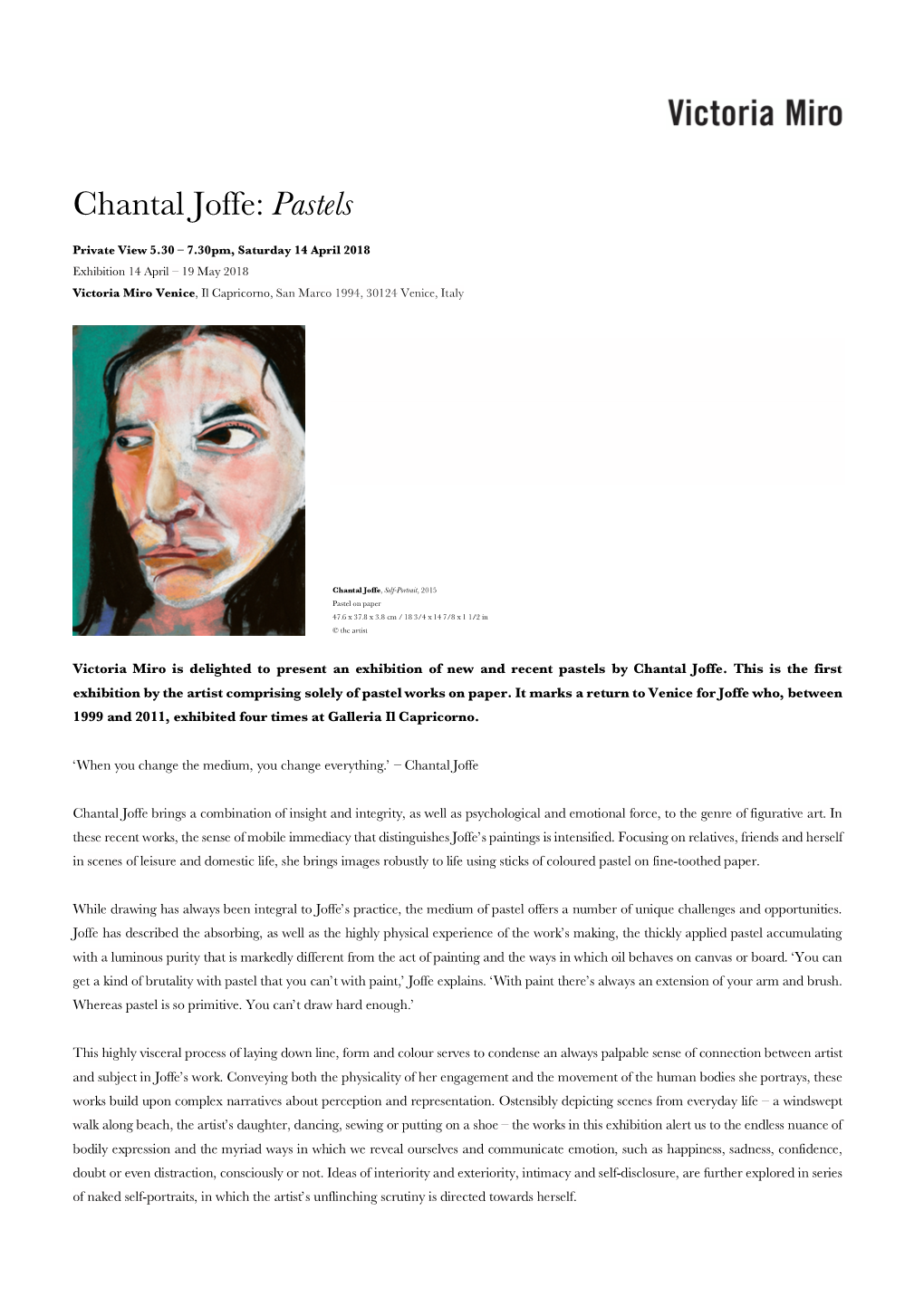 Chantal Joffe: Pastels