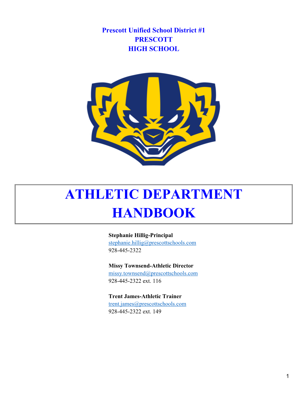 Athletic Department Handbook