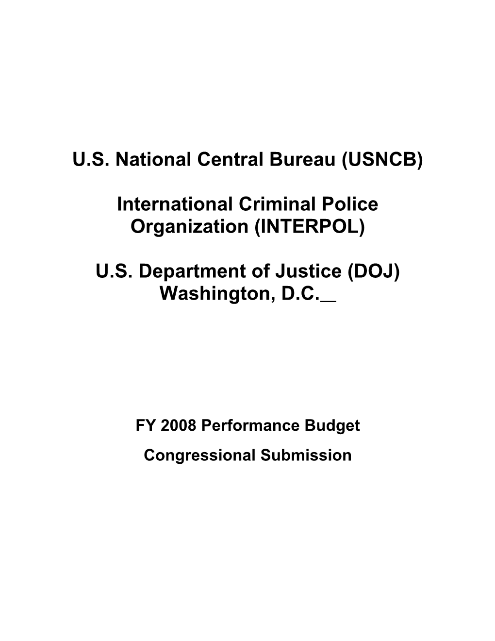 U.S. National Central Bureau (USNCB)