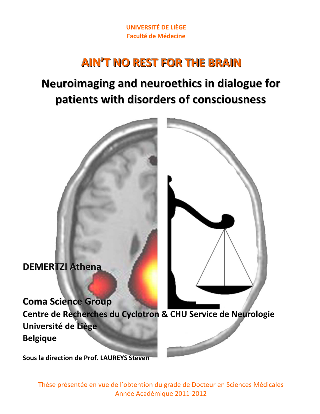 AIN't NO REST for the BRAIN Neuroimaging and Neuroethics in Dialogue for Patients with Disorders of Consciou