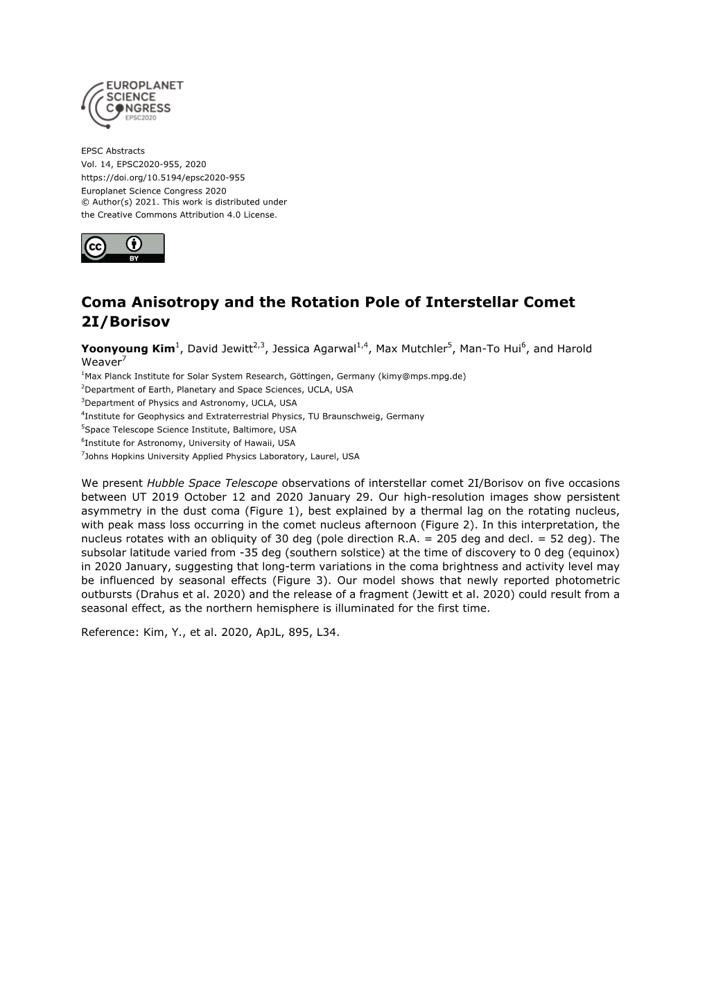 Coma Anisotropy and the Rotation Pole of Interstellar Comet 2I/Borisov