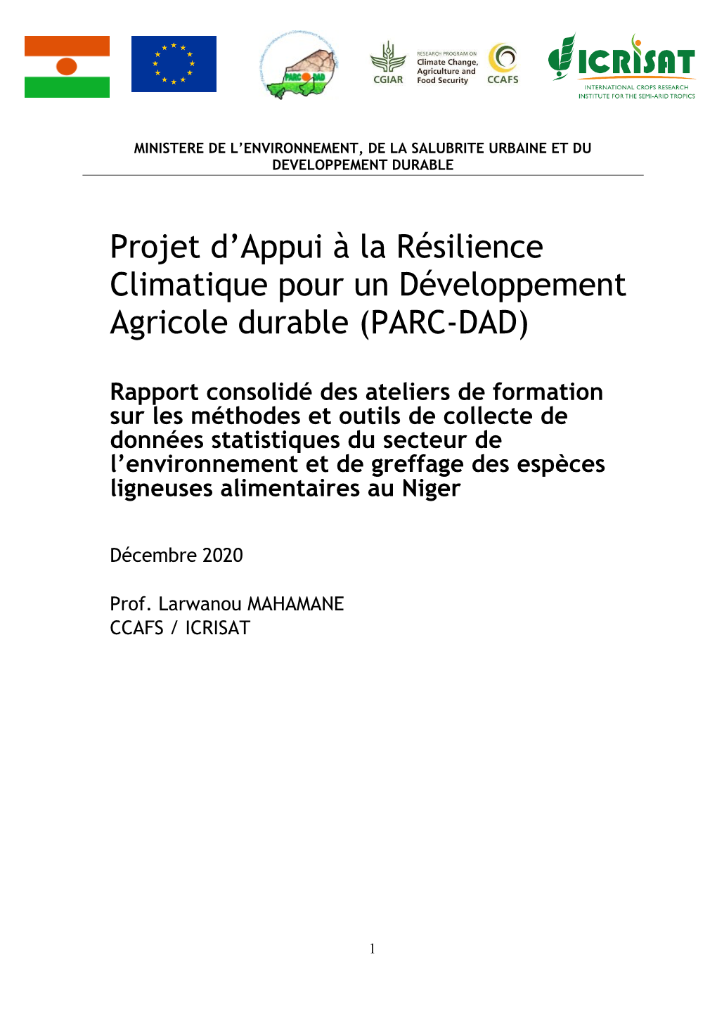 Projet D'appui À La Résilience Climatique Pour Un Développement
