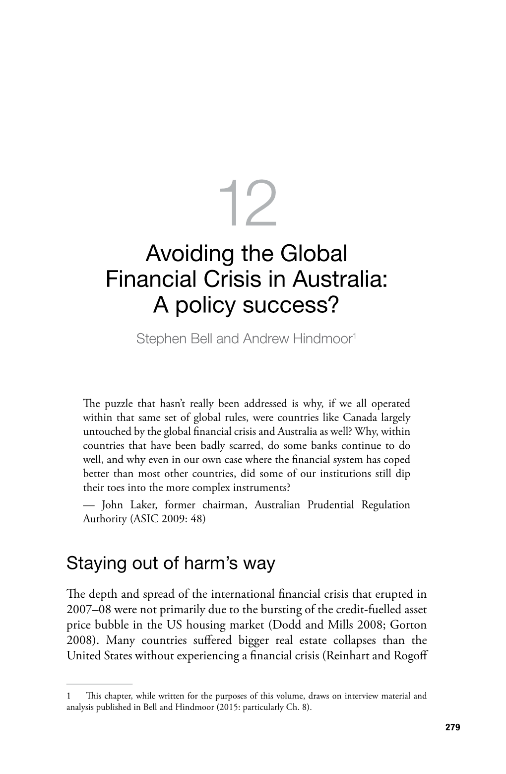 12. Avoiding the Global Financial Crisis in Australia