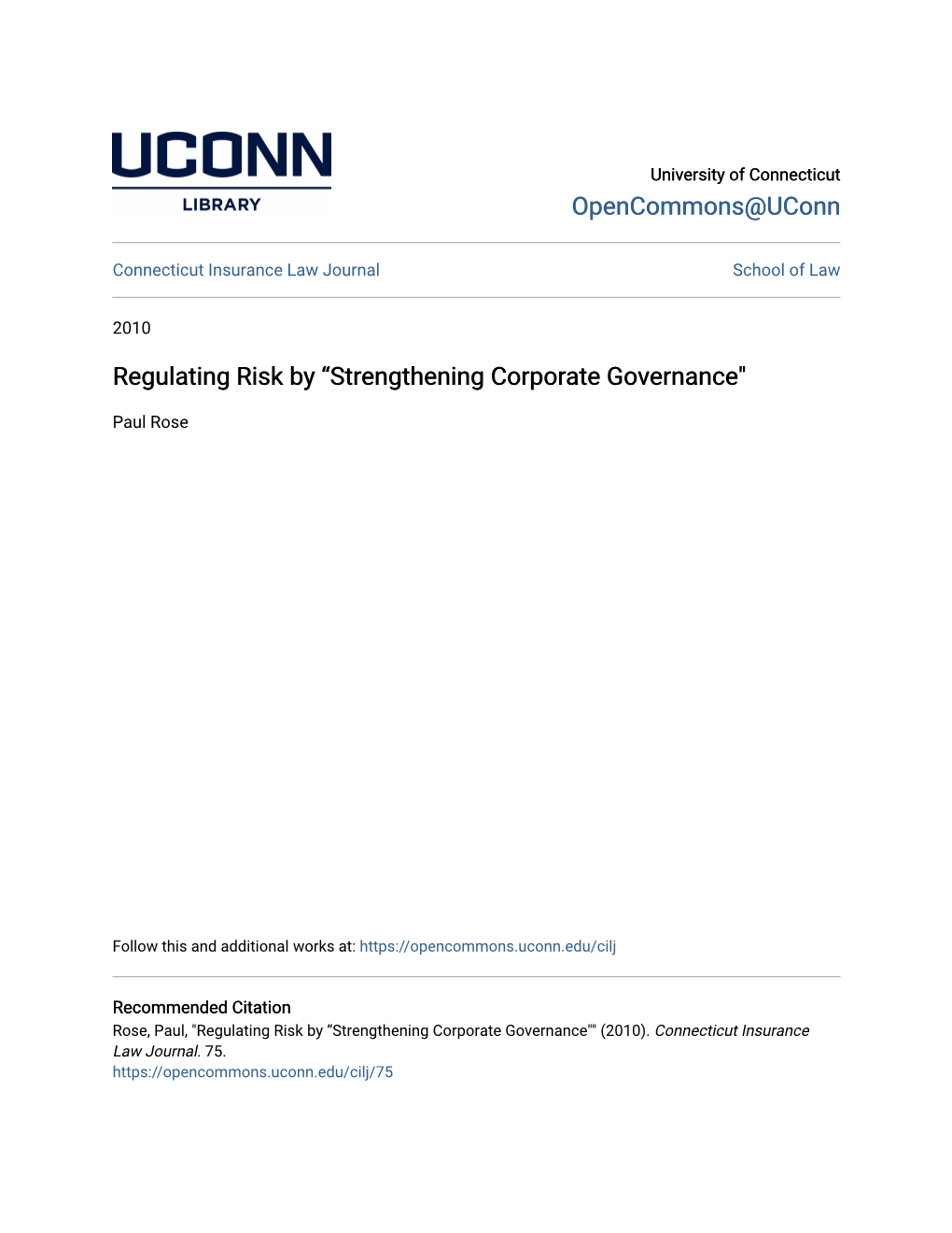 Regulating Risk by Â•Œstrengthening Corporate Governance"